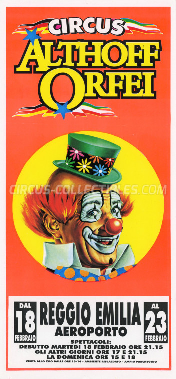 Althoff Orfei Circus Poster - Italy, 1997