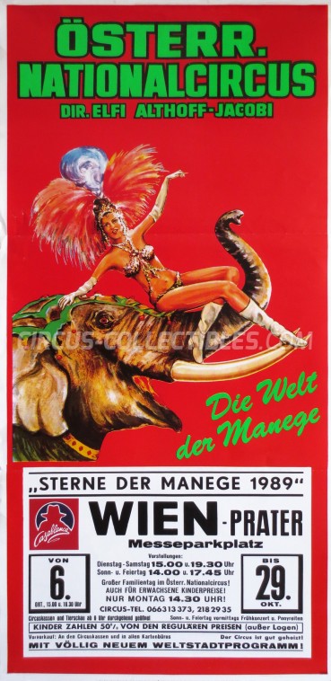Elfi Althoff-Jacobi Circus Poster - Austria, 1989