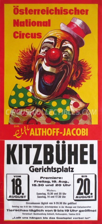 Elfi Althoff-Jacobi Circus Poster - Austria, 1978