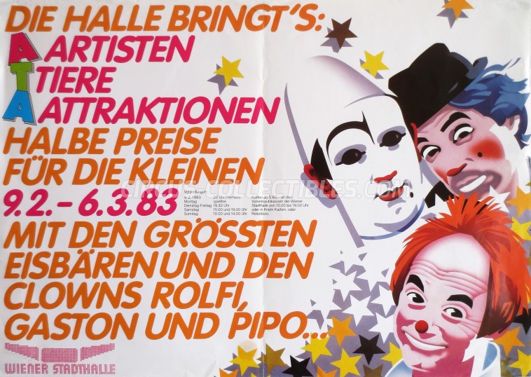 Artisten-Tiere-Attraktionen Circus Poster - Austria, 1983
