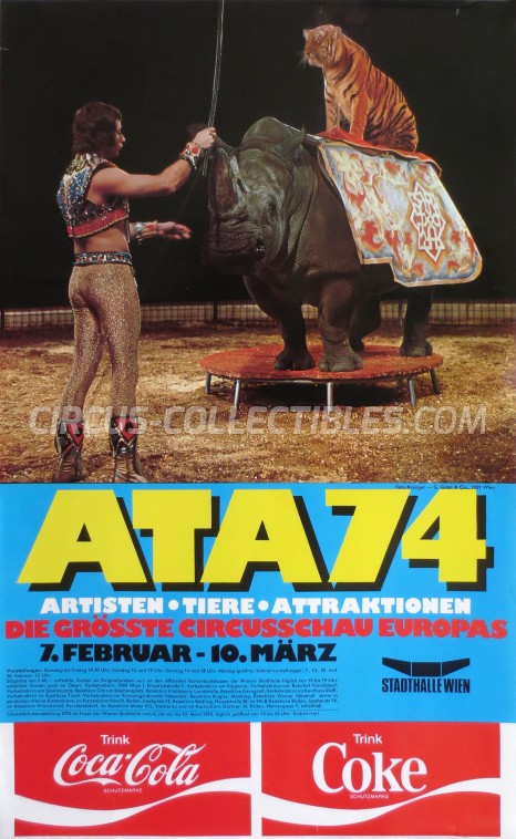 Artisten-Tiere-Attraktionen Circus Poster - Austria, 1974