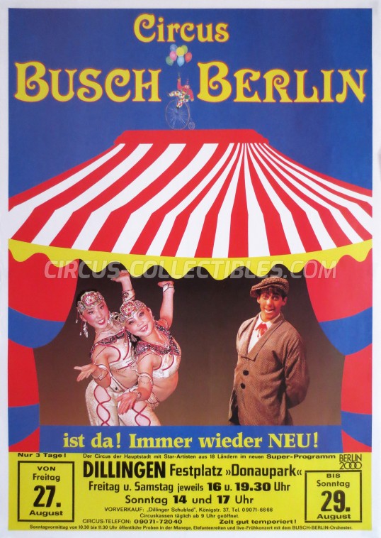 Busch Berlin Circus Poster - Germany, 1993