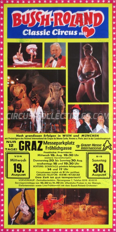 Busch-Roland Circus Poster - Germany, 1992
