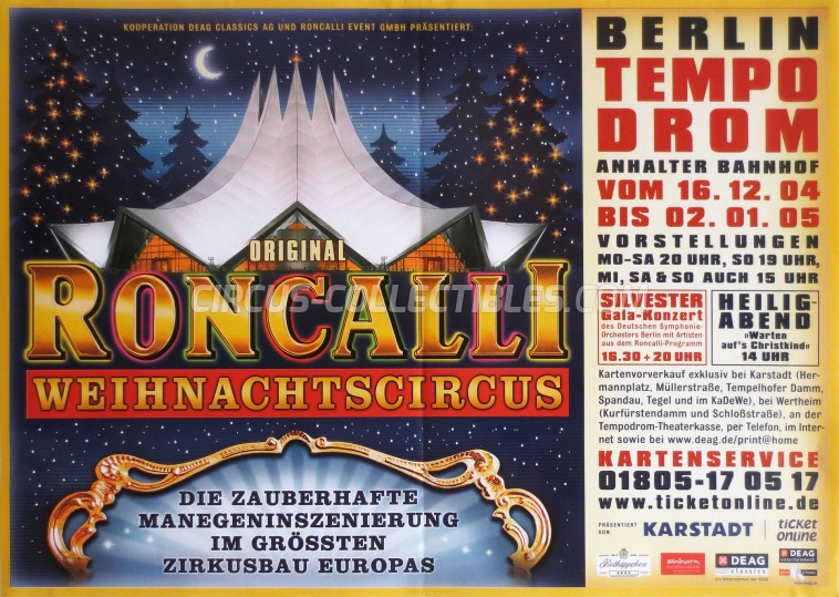 Roncalli Circus Poster - Germany, 2004