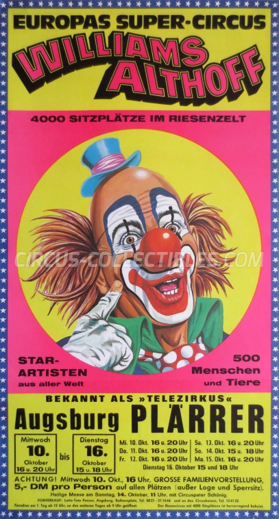 Althoff-Williams Circus Poster - Germany, 1979