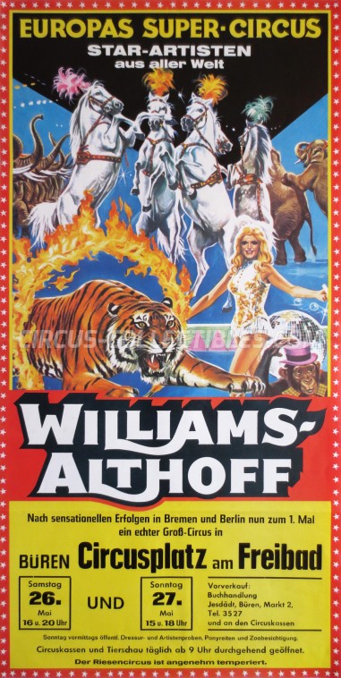 Althoff-Williams Circus Poster - Germany, 1979