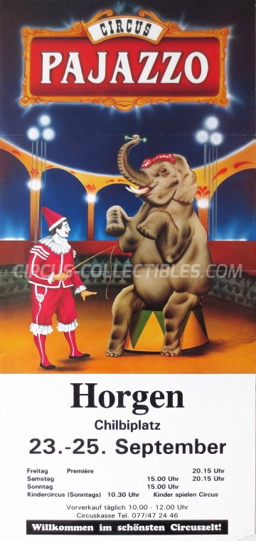 Pajazzo Circus Poster - Switzerland, 1994