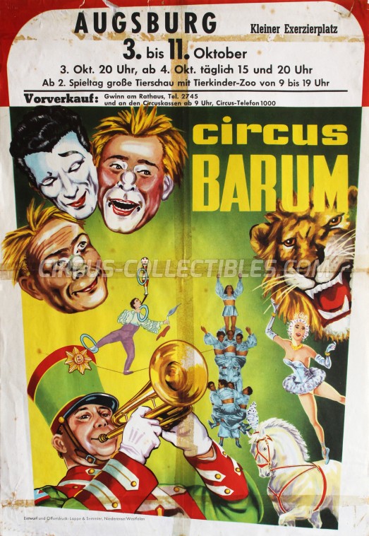 Barum Circus Poster - Germany, 1967