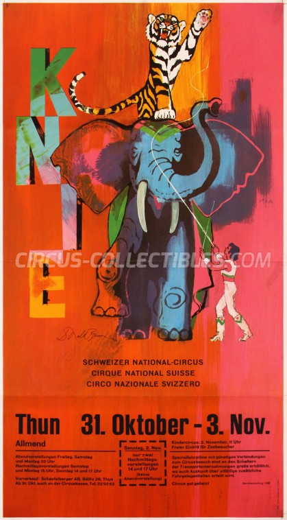 Knie Circus Poster - Switzerland, 1975
