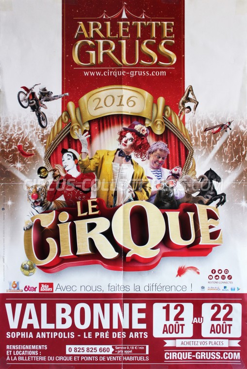 Arlette Gruss Circus Poster - France, 2016