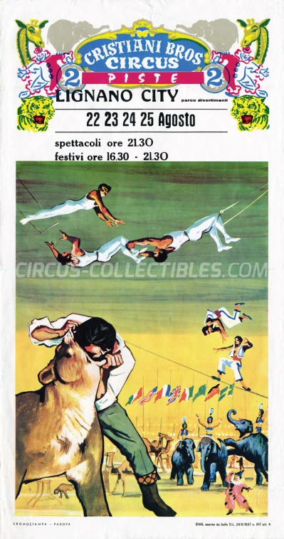 Cristiani Bros Circus (IT) Circus Poster - Italy, 0