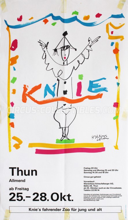 Knie Circus Poster - Switzerland, 1985