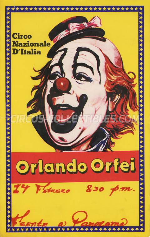 Orlando Orfei Circus Poster - Italy, 1985