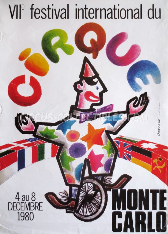Festival International du Cirque de Monte-Carlo Circus Poster - Monaco, 1980