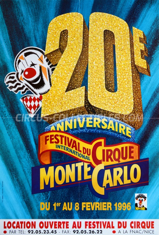 Festival International du Cirque de Monte-Carlo Circus Poster - Monaco, 1996