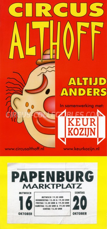 Althoff Circus Poster - Netherlands, 2002