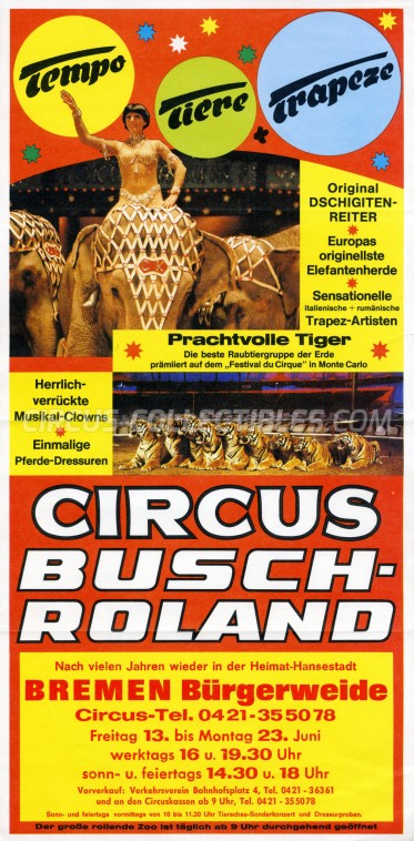 Busch-Roland Circus Poster - Germany, 1980