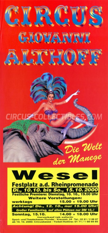Giovanni Althoff Circus Poster - Germany, 2000