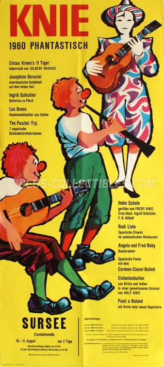 Knie Circus Poster - Switzerland, 1960