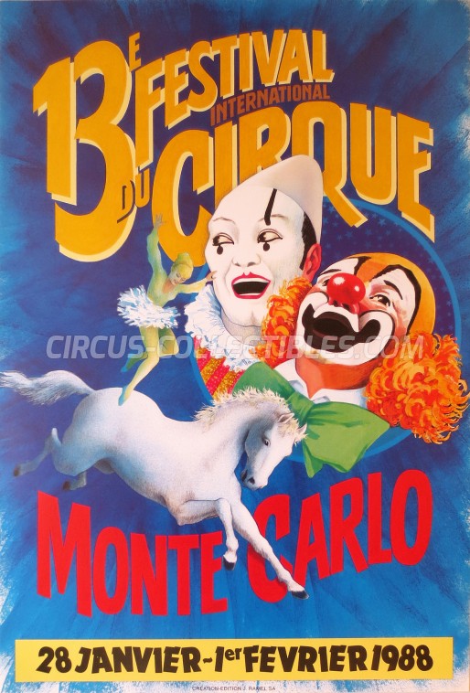 Festival International du Cirque de Monte-Carlo Circus Poster - Monaco, 1988