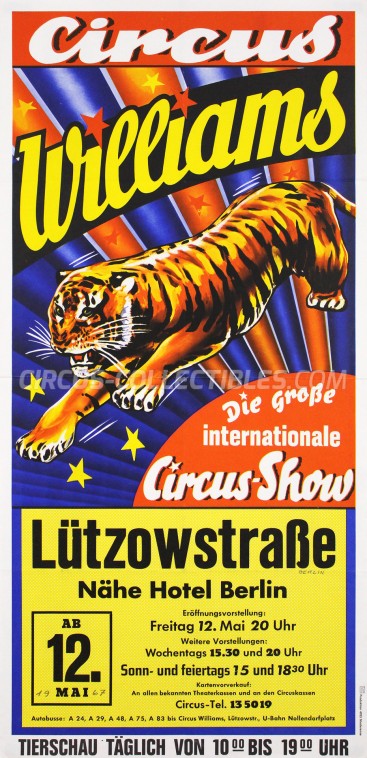 Williams Circus Poster - Germany, 1967