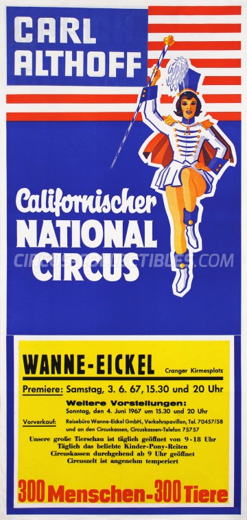 Carl Althoff Circus Poster - Germany, 1967