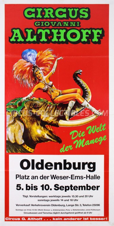 Giovanni Althoff Circus Poster - Germany, 1989