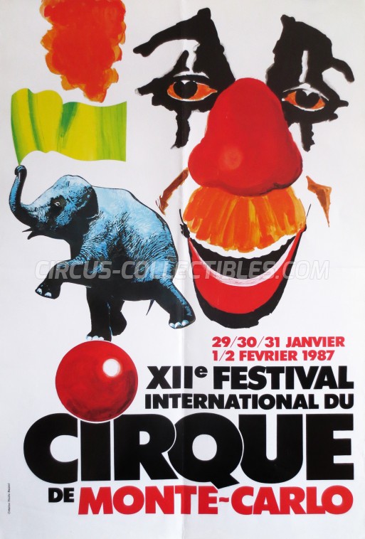 Festival International du Cirque de Monte-Carlo Circus Poster - Monaco, 1987