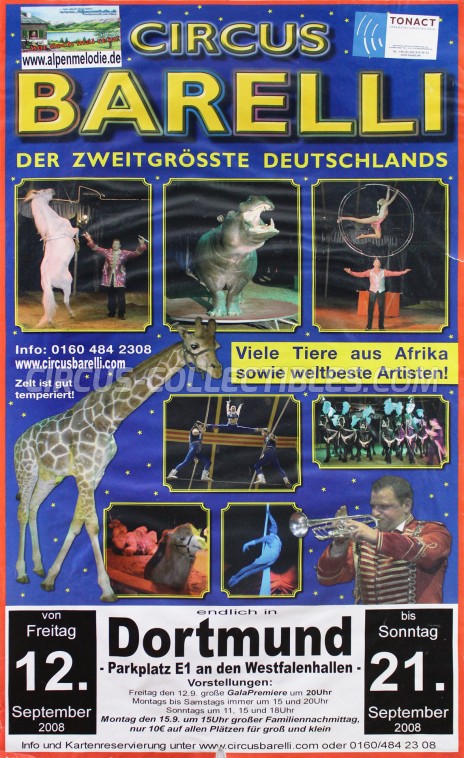 Barelli Circus Poster - Germany, 2008