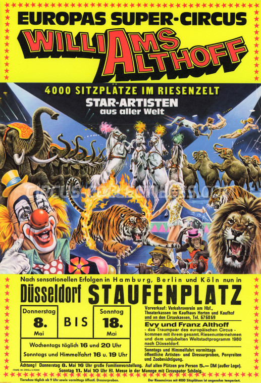 Althoff-Williams Circus Poster - Germany, 1980