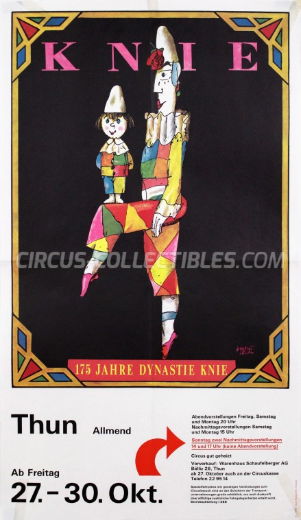 Knie Circus Poster - Switzerland, 1978