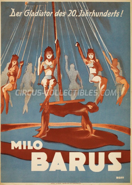 Milo Barus Circus Poster - Germany, 1947
