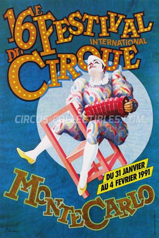 Festival International du Cirque de Monte-Carlo Circus Poster - Monaco, 1991