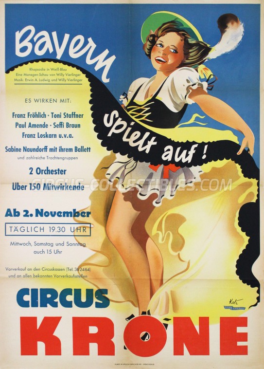 Krone Circus Poster - Germany, 1948