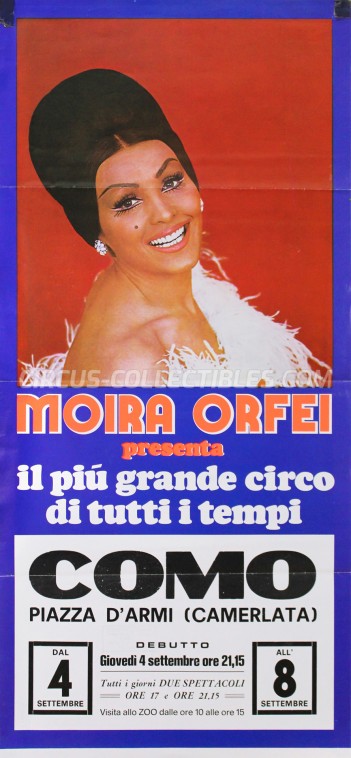 Moira Orfei Circus Poster - Italy, 1980