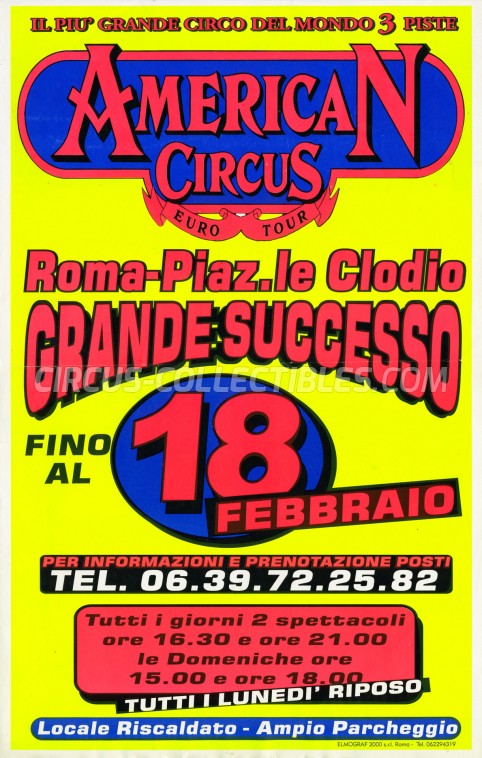 American Circus (Togni) Circus Poster - Italy, 2001
