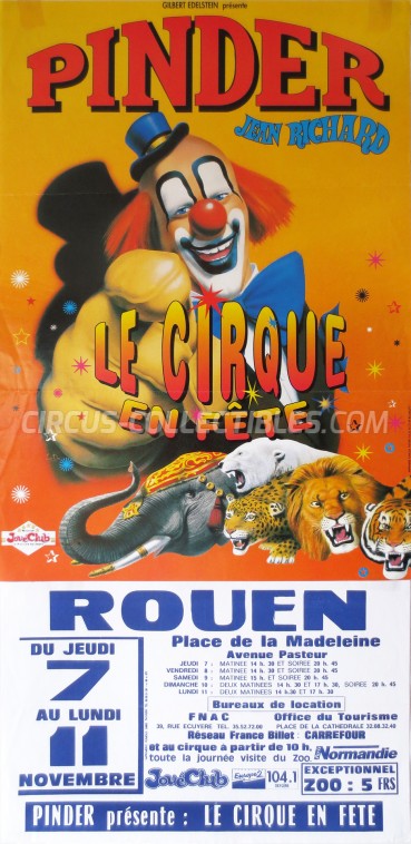 Pinder - Jean Richard Circus Poster - France, 0