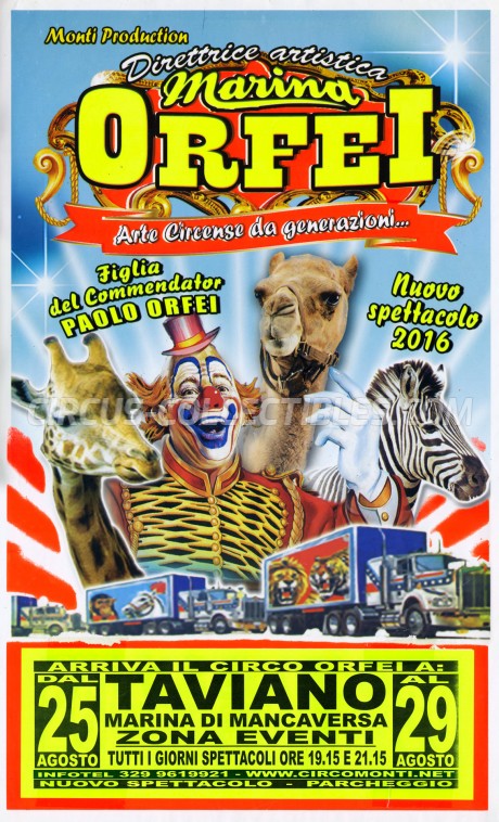 Marina Orfei Circus Poster - Italy, 2016