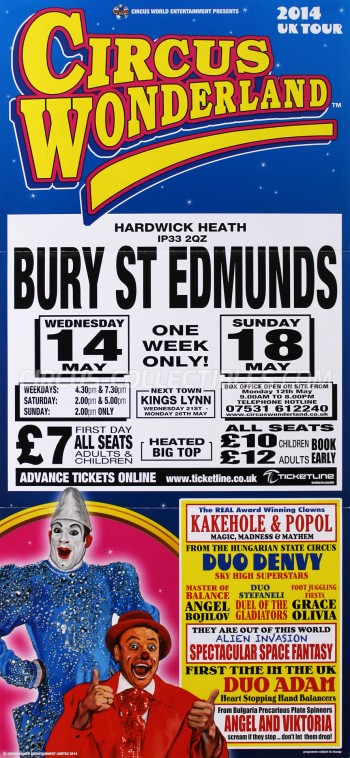 Wonderland (UK) Circus Poster - England, 2014