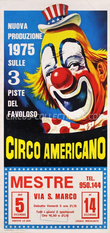 American Circus (Togni) Circus Poster - Italy, 1975