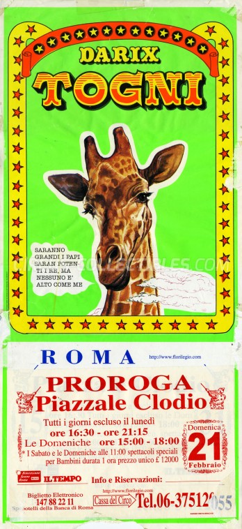 Darix Togni Circus Poster - Italy, 1999
