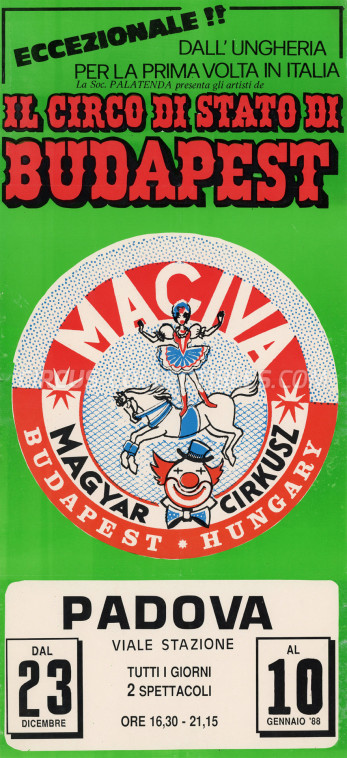 Circo di Stato di Budapest Circus Poster - Italy, 1987
