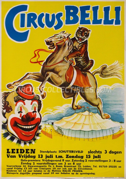 Belli Circus Poster - Netherlands, 1962