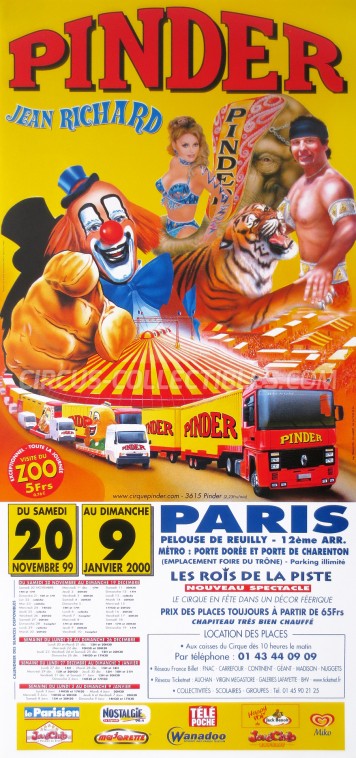Pinder - Jean Richard Circus Poster - France, 1999