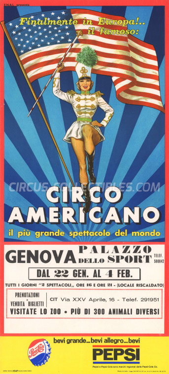 American Circus (Togni) Circus Poster - Italy, 1965