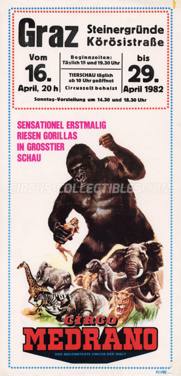 Medrano (Casartelli) Circus Poster - Italy, 1982