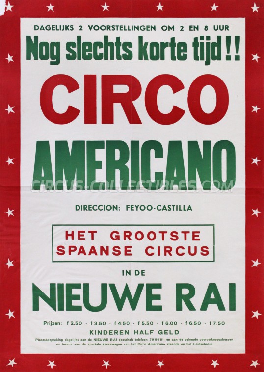 Americano (Feyoo-Castilla) Circus Poster - Spain, 1961