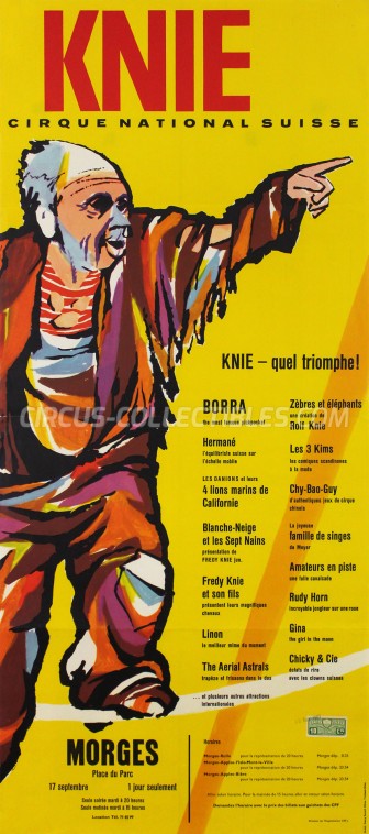 Knie Circus Poster - Switzerland, 1963