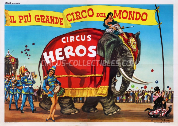 Heros (Togni) Circus Poster - Italy, 1962