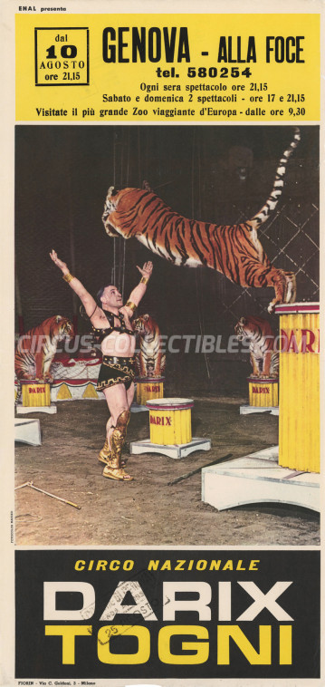 Darix Togni Circus Poster - Italy, 1963